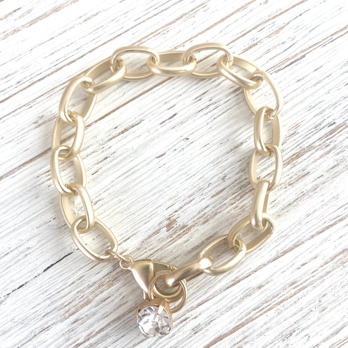 Chunky anklet matte gold resort salon boutique jewelry