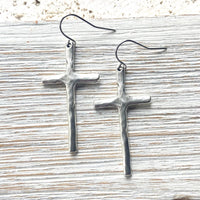Cross earrings religious handmade jewelry