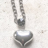 Puffy heart necklace Swarovski crystal jewelry 