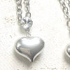 Puffy heart necklace Swarovski crystal jewelry 