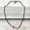 Sideways cross artisan made necklace religious  jewelry 