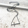 Sideways cross necklace pyrite semi precious jewelry 