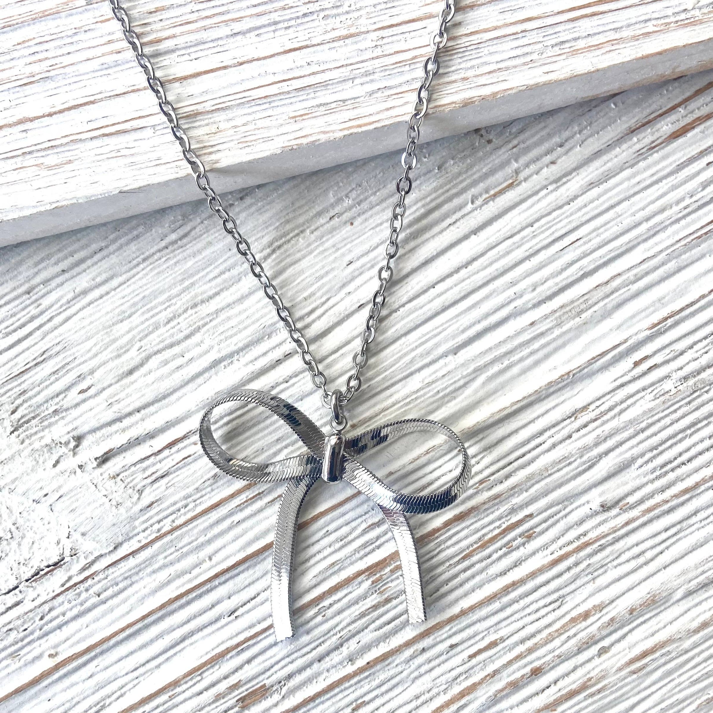 Bow necklace slip knot trendy jewelry