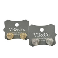 CZ heart crystal stud earrings 