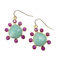 London Blue  Topaz Gemstone Teardrop dangle gold earrings