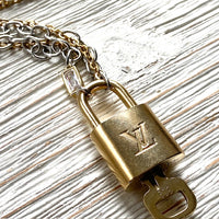 Louis Vuitton  lock necklace repurposed upcycled LV