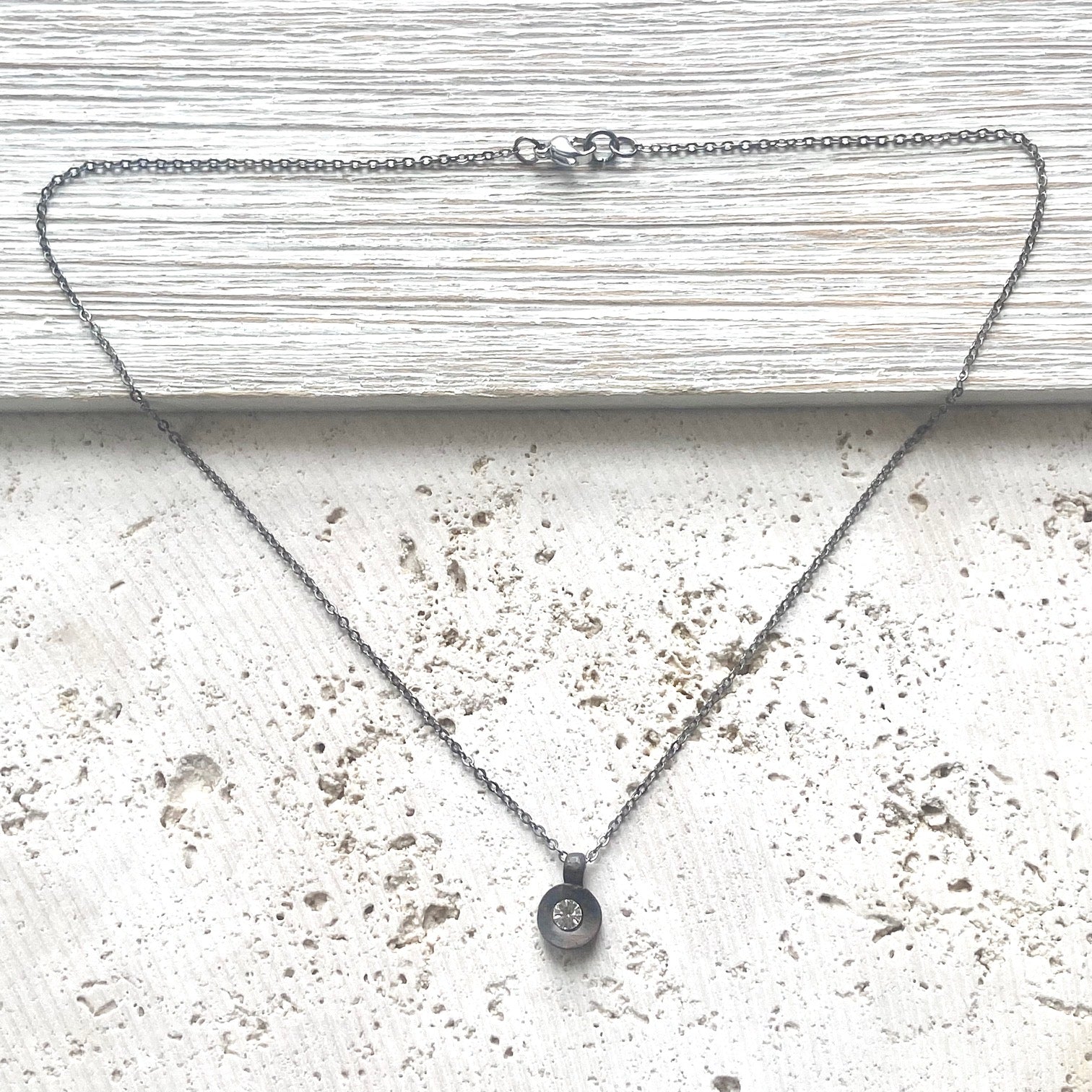 Rustic tiny necklace, salon, boutique,vintage, mini