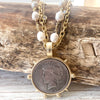 Pearl coin French medallion necklace boutique ocean salon