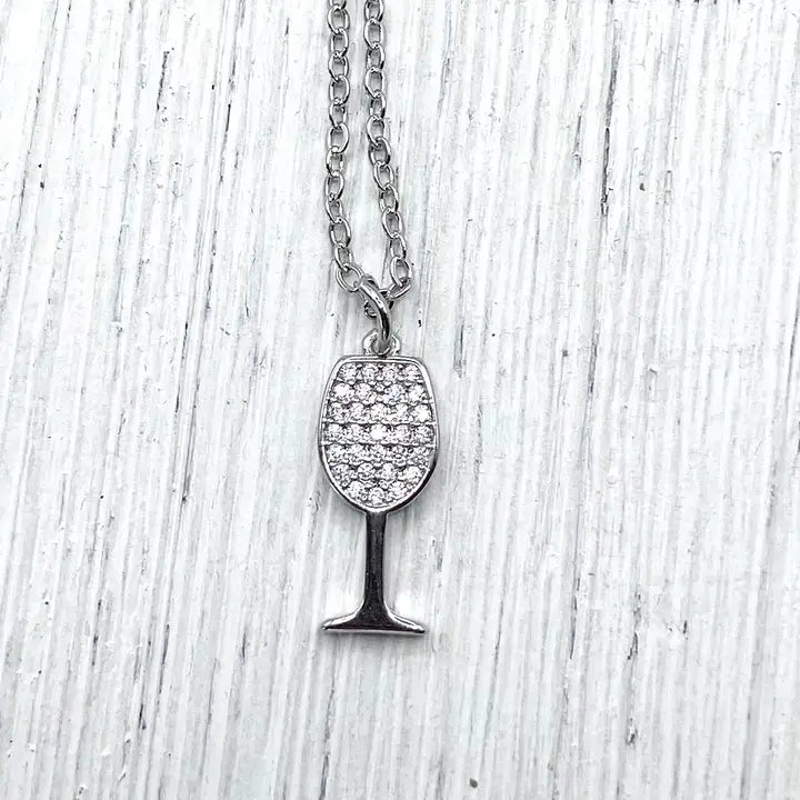 Wine necklace dainty jewelry crystal gold necklace