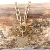 Gold sparkly heart statement necklace non tarnishing