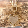 Gold sparkly heart statement necklace non tarnishing