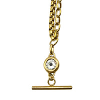 Stainless Steel Mixed Chain T-Bar Swarovski Crystal Necklace