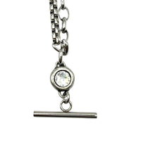 Stainless Steel Mixed Chain T-Bar Swarovski Crystal Necklace