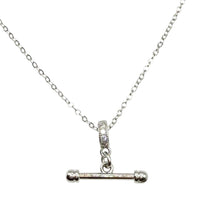 Dainty Equestrian T-Bar Mixed Metal Silver Gold Necklace