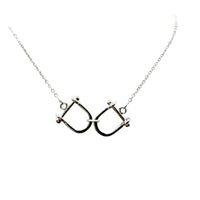 Horse Equestrian Stirrup Mixed Metal Silver Necklace