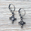 Small cross earrings hand casted handmade jewelry